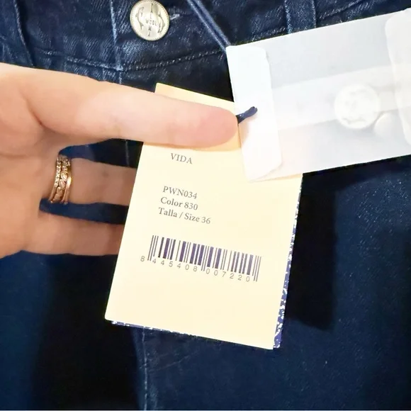 Paloma Wool NEW Vida Jeans Straight Leg Pants Laser Printed Portrait Horses Blue - Picture 7 of 13